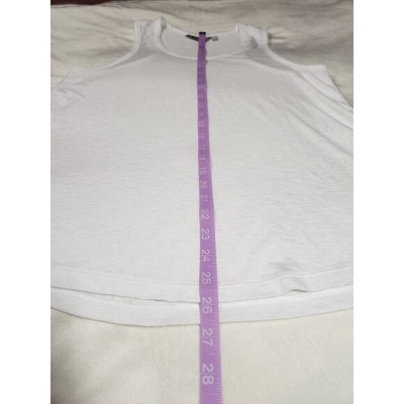 Sz LT Athleta Tank Top White Flowy Side Slits Womens Size Large - Picture 4 of 8
